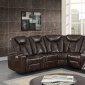 U1868 Power Motion Sectional Sofa in Blanche Brown by Global