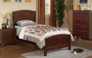 Dark Cherry Finish Kids Twin Size 4Pc Bedroom Set by Boss [PXBS-F9207]