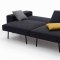 Charcoal Grey Fabric Modern Sofa Bed w/Stainless Steel Base