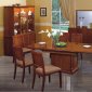 Deep Cherry Finish Dining Set With Rectangle Shape Table