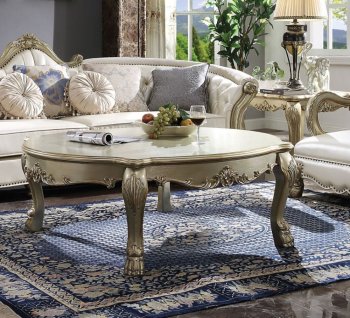 Dresden 84875 Coffee Table Gold Patina & Bone by Acme w/Options [AMCT-84875 Dresden II]