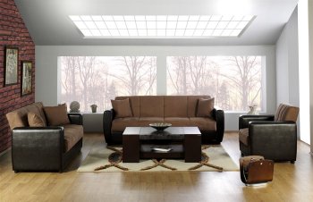 Truffle Microfiber Elegant Modern Living Room w/Sleeper Sofa [MNSB-Madison-Truffle]