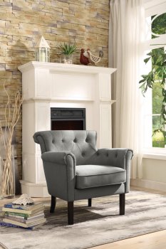 Barlowe Accent Chair i1193F4S n Grey Fabric by Homelegance [HECC-1193F4S Barlowe]