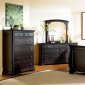 Dark Espresso Finish Classic Bedroom with Sleigh Bed