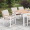 Aisha Outdoor 7Pc Table Set CM-OT1867T-69 in White & Oak