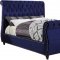 Dakota Bed in Navy Velvet Fabric by Meridian w/Options