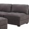 Mike Sectional Sofa 6Pc in Grey Fabric