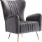 Opera Accent Chair 532 in Grey Velvet Fabric by Meridian