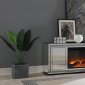 Hollywood Glam-F1012 TV Stand Fireplace in Silver by Global