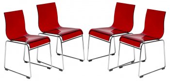 Lima Set of 4 Dining Chairs LC19TR in Red by LeisureMod [LMDC-LC19TR-Lima Red]