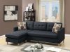 F7084 Reversible Sectional Sofa in Black Fabric by Boss