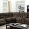 Irene Sectional Sofa CM6585BR in Brown Flannelette Fabric