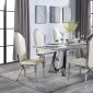 Destry Dining Table DN01188 Silver & Faux Marble -Acme w/Options