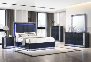 Avon Bedroom in Navy by Global w/Optional Aspen Casegoods [GFBS-Avon-Aspen Navy]