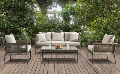 Aleisha Outdoor Sofa CM-OS2589 in Grey & Beige w/Options