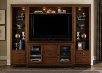 Bronze Spice Finish 4PC Modern Stylish Entertainment Unit [LFTV-373-ENTW Shadow Valley]