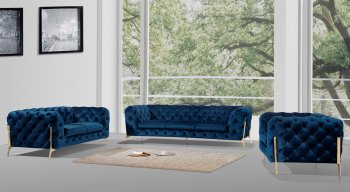 Chester Sofa in Blue Fabric by Beverly Hills w/Options [BHS-Chester Blue]