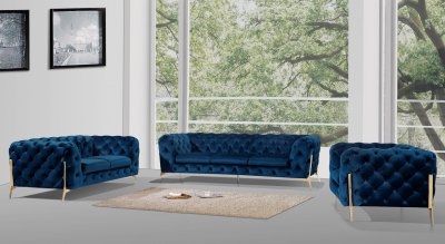 Chester Sofa in Blue Fabric by Beverly Hills w/Options