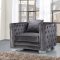 Reese 648GRY Sofa in Grey Velvet Fabric w/Optional Items