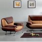 Brown and Tan Two-Tone Leather 7040 Sofa w/Options