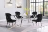 Alaia Dining Set 5Pc 190711 in Chrome by Coaster w/Black Chairs