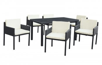 Stash 7Pc Outdoor Patio Dining Set in Espresso/White by Modway [MWOUT-Stash]