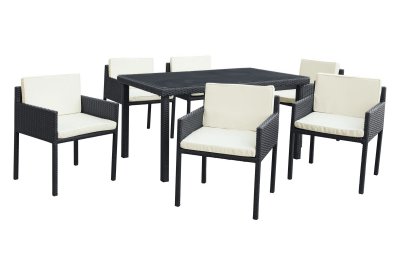 Stash 7Pc Outdoor Patio Dining Set in Espresso/White by Modway