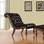 96202 Kirby Chair & Ottoman Dark Brown Bonded Leather by Acme