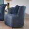 Kaffir Swivel Chair 53272 in Dark Blue Fabric by Acme w/Options