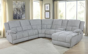 Belize Power Motion Sectional Sofa 602560P in Gray by Coaster [CRSS-602560P Belize]