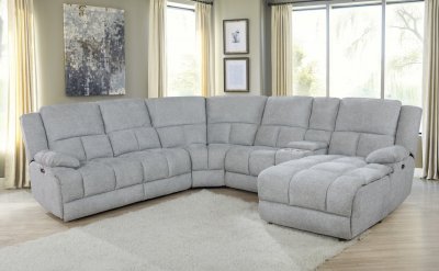 Belize Power Motion Sectional Sofa 602560P in Gray by Coaster