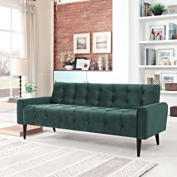 Delve Sofa in Green Velvet Fabric by Modway [MWS-2456 Delve Green]