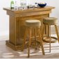 Oak Finish Bar Unit wiith Three-in-One Gaming Settings