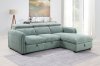 Zavala Sectional Sofa LV03190 in Light Green Chenille by Acme