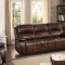 Mahala Motion Sofa 8200BRW in Brown Leather by Homelegance