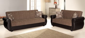 Milano Sofa Bed in Brown Microfiber by Rain w/Optional Items [RNSB-Milano Brown]