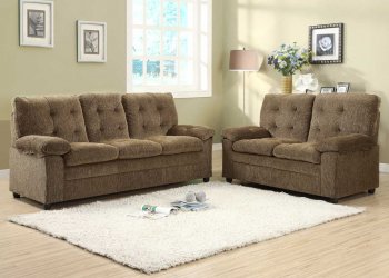 9715BR Charley Sofa in Brown Chenille Fabric by Homelegance [HES-9715BR Charley]