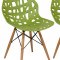 Akron Set of 4 Dining Chairs Ak19GR in Green by LeisureMod