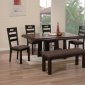 Walnut Finish Modern Dining Table w/Optional Items