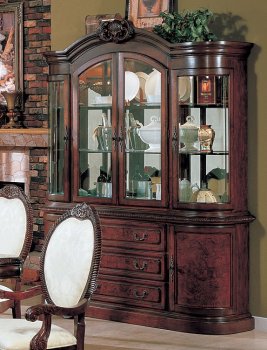 Dark Cherry Antique Finish Formal Buffet w/Carved Details [CRBU-16-101161]