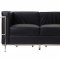 Charles Petite Leather Sofa in Black by Modway w/Options