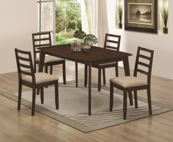 Christoph 104961 5Pc Dining Set in Medium Brown by Coaster [CRDS-104961 Christoph]