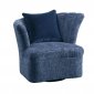 Kaffir Swivel Chair 53272 in Dark Blue Fabric by Acme w/Options