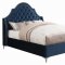 Shayne Upholstered Bed 302101 in Blue Velvet - Coaster w/Options