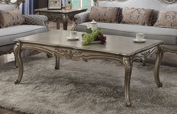 Pierrefonds Coffee Table 3Pc Set in Antique Champagne by Acme [AMCT-86885-Pierrefonds]