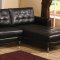 8421 Sectional Sofa in Black Bonded Leather