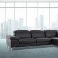 Carnation Sectional Sofa 1872 in Black Eco-Leather by VIG