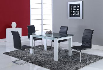 D648DT Dining Set 5Pc by Global w/D490DC Black Chairs [GFDS-D648DT-D490DC-BL]