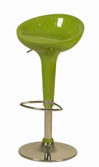 Green Finish Set of 2 Bar Stools w/Metal Base