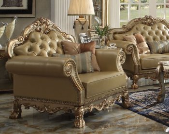 Dresden Chair 53162 in Golden PU by Acme w/Options [AMAC-53162 Dresden]